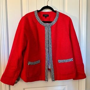 Talbots Red Talbots Blazer with Black and White Trim